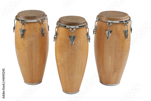 Three of congas the percussion of music band