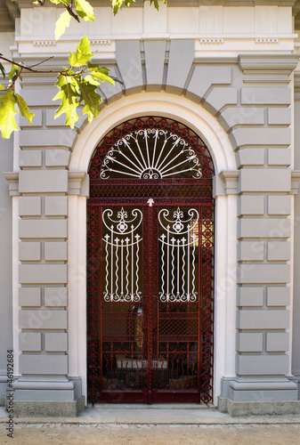 Architectural door detail of thermal Pedras Salgadas, Portugal