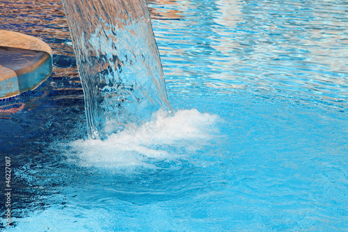 Hydrotherapy waterfall in spa