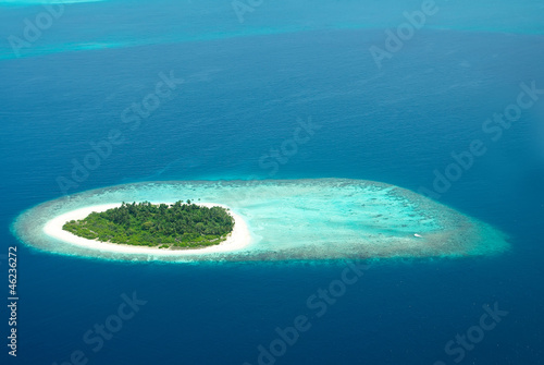 Tropical Maldivian island in Indian ocean