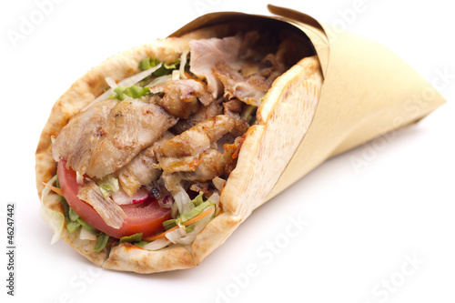 close up of kebab sandwich