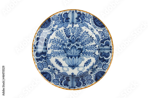 Very old dutch plate isolated