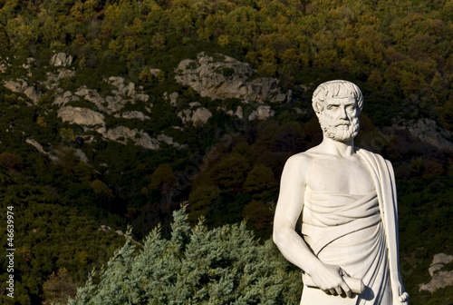 Aristotle statue located at Stageira of Greece