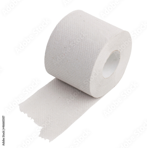 Roll of white toilet paper