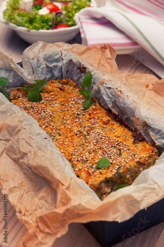 pie with lentils and vegetables