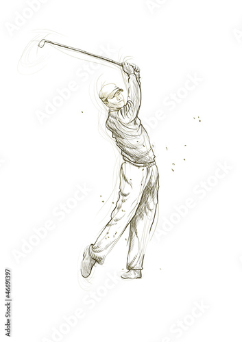 golf player (original full sized drawing)