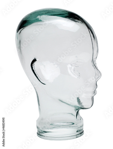 Human's head glass figurine