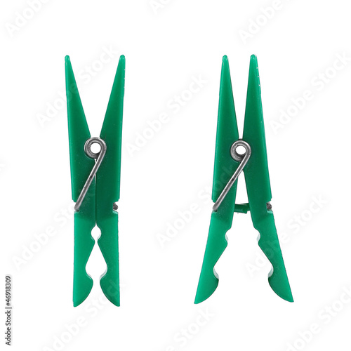 two green clothes-peg