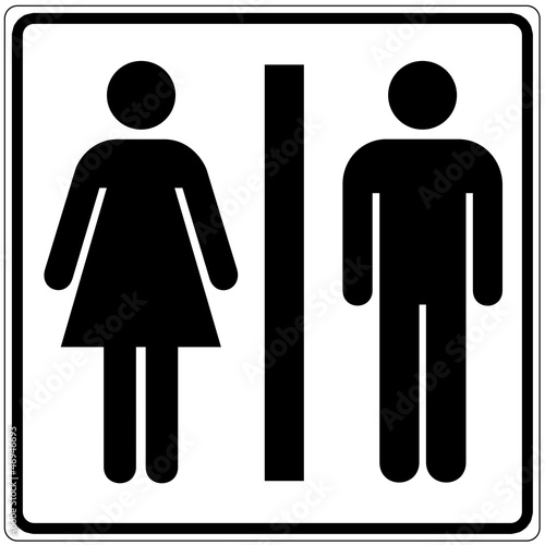 Schild weiß - Toilette Damen / Herren
