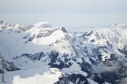 Natural winter mountain landscape