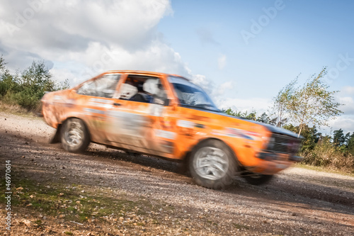 speeding rally car motion blur