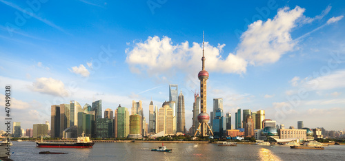 panoramic view of shanghai skyline