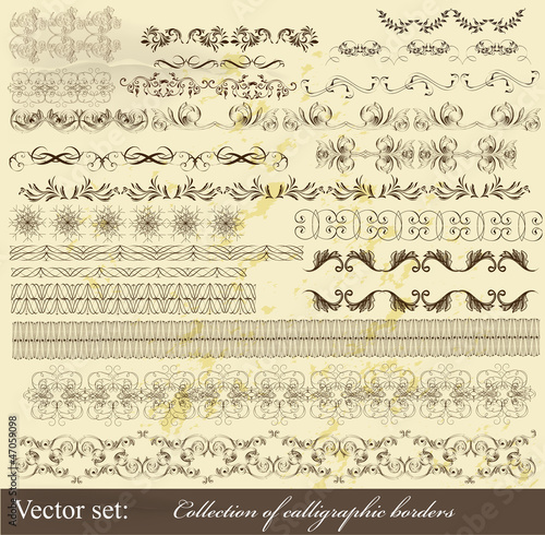 Collection of calligraphic borders