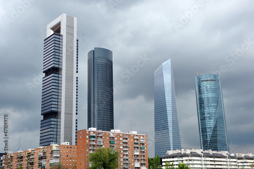 Rascacielos en Madrid. Cuatro Torres distrito financiero