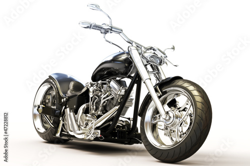 Motorcycle on a white background