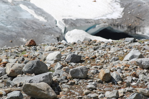 Geröll am Gletscher