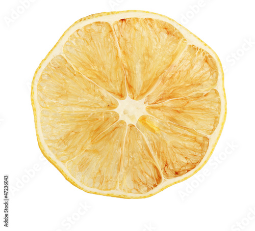 dried lemon isolated on white