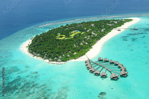 Tropical island in Indian ocean Maldives
