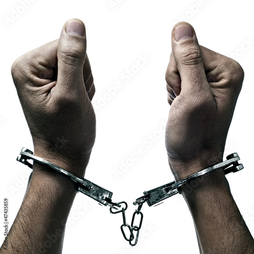 handcuffed man