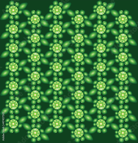 Green wallpaper from beads and brilliants