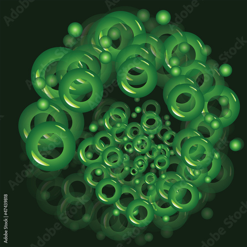 Green wallpaper from beads on dark green background