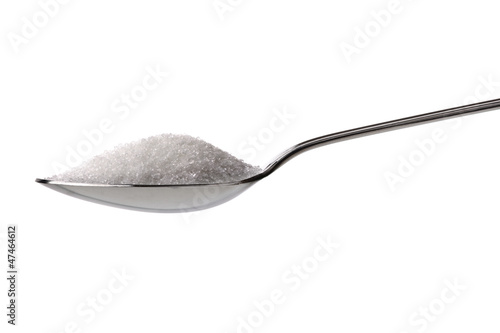 Sugar or salt on a teaspoon