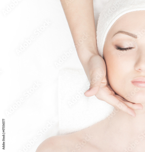 Portrait of a woman on a spa massage procedure