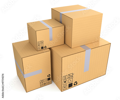 Boxes isolated on white - Packaging