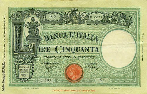 50 lire 1935 recto
