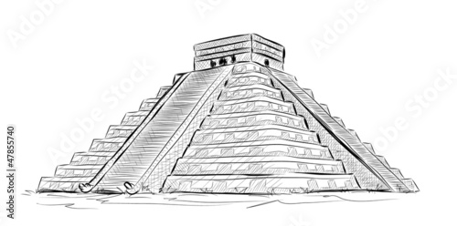 Vector World famous landmark collection : Antique Mayan Pyramid