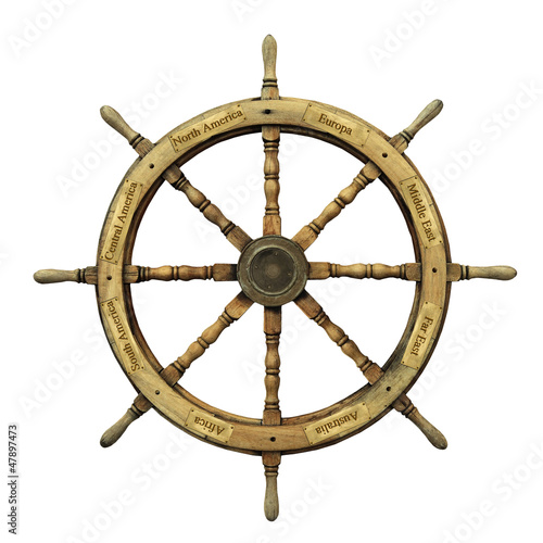 Steering wheel of the ship
