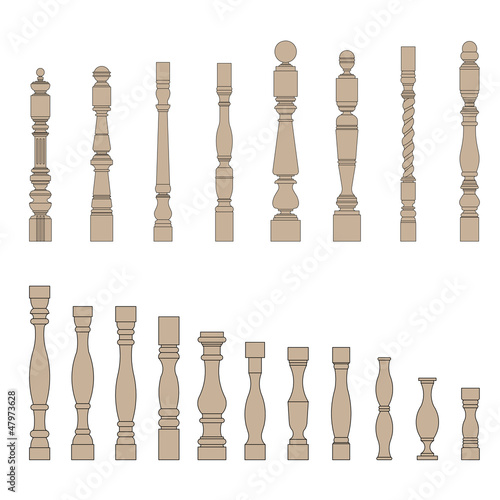 set of architectural element – balustrade, vector