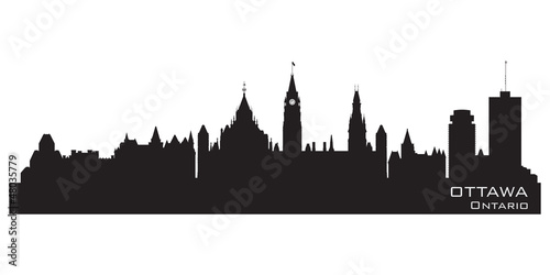Ottawa, Canada skyline. Detailed silhouette