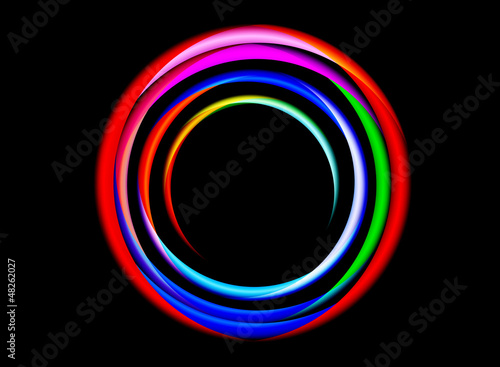 Multicolored shape spiral on a black background