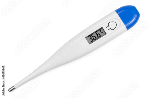 Electronic body thermometer. Isolated. Clipping path