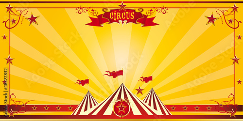 Orange circus invitation