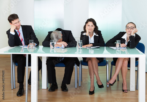 Bored panel of judges or interviewers