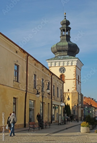 renaissanse old befry of parish church in Krosno