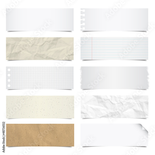 Collection of note papers background.