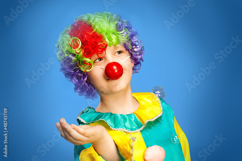 Birthday clown in full costume