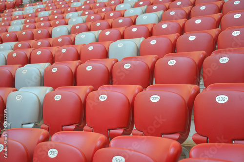 Stadium seats - red and white