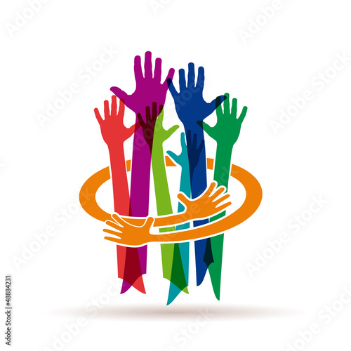 Colorful Teamwork rainbow # Vector