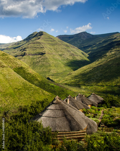 Rondavels in the Maluti Mountains of Lesotho