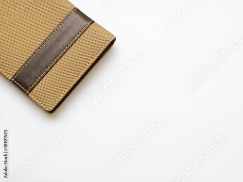 Light brown notebook cover isolated on white background