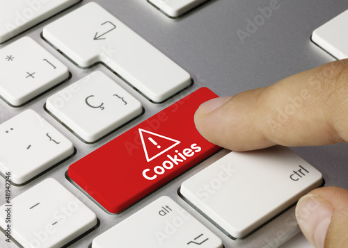 Cookies keyboard key. Finger