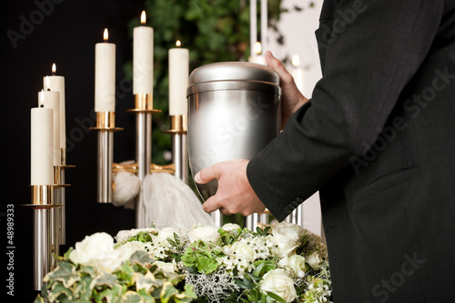 Grief - urn Funeral and cemetery