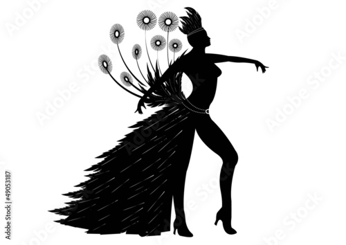 Danseuse Carnaval Rio - Sticker noir - Position 1