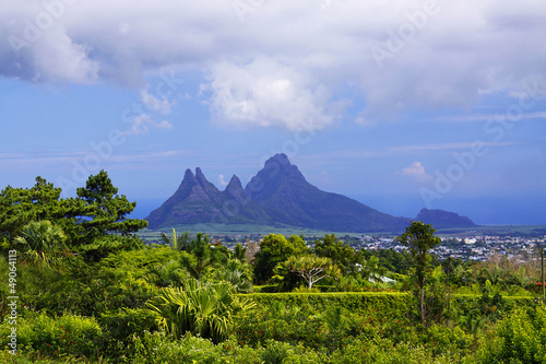 Sharp mountains at Mauritius