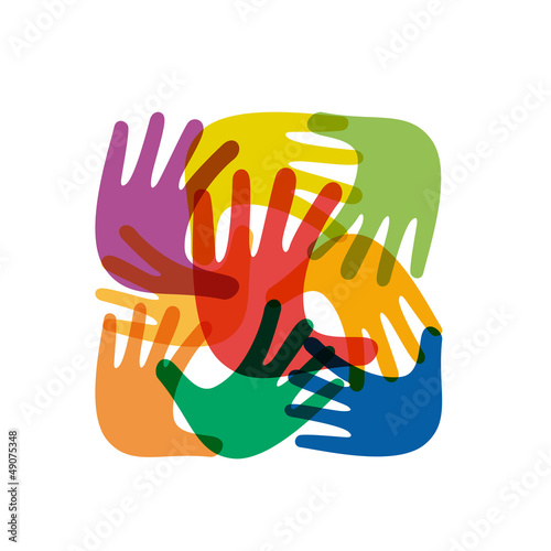 Colorful Teamwork rainbow # Vector