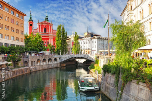 Ljubljana - Slovenia (Church and river Ljubljanica)